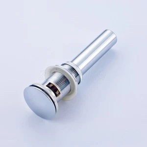 Polished Chrome Bathroom Faucet Glass Sink Washbasin Pop Up Drain with Overflow - Picture 1 of 5