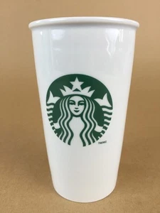 STARBUCKS 12 oz CERAMIC TRAVEL TUMBLER MUG MERMAID LOGO 2011 FREE PRIORITY SHIP - Picture 1 of 12