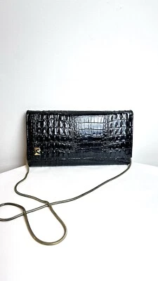 BOLSO DE MANO/HOMBRO VINTAGE PIERRE CARDIN CUERO COCODRILO Foto 1 de 3