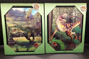 Vintage 1997 Jurassic Park The Lost World Movie Lenticular Framed Poster Set - Picture 1 of 7