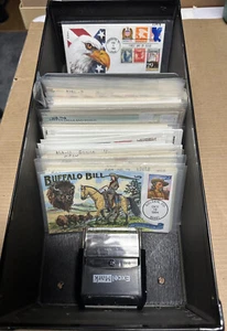 SUPER HEAVY DUTY STORAGE BOX CASE FOR ENVELOPES OR STAMPS 16X8X5 & MOVABLE SLIDE - Picture 1 of 4