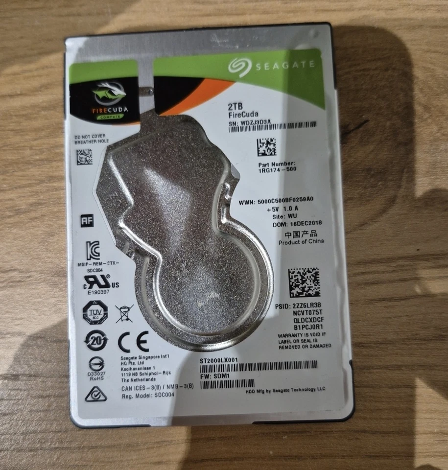 Seagate FireCuda 2TB,Intern,5400RPM (ST2000LX001) HDD (Hard Disk Drive) - Bild 1 von 1