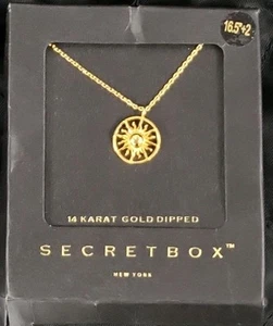 14k Gold Dipped Sun Pendant And Chain Secret Box New York - Picture 1 of 3