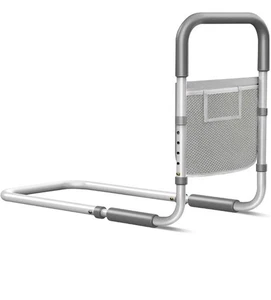 Riel de cama para ancianos mango de seguridad ajustable con bolsa se adapta a doble completo Queen King - Imagen 1 de 11