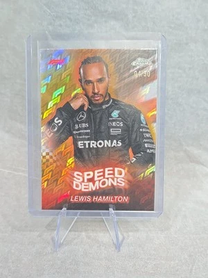 2024 Topps Chrome F1 Gold Logofractor Speed Demons Insert Lewis Hamilton #/50 - Image 1 of 3