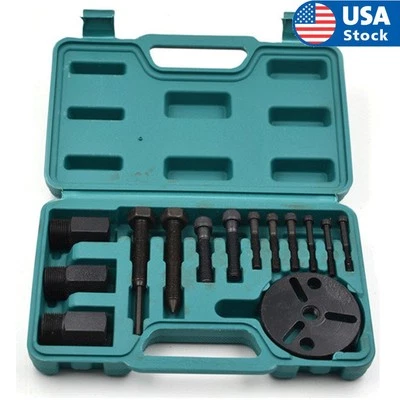 14pcs A/C Compressor Clutch Remover Puller Installer Auto Air Conditioning Tool Foto 1 de 4