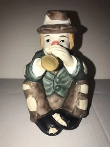 Unique Interpur Hobo Clowns Music Box Blowing his horn  Taiwan Made 1988 - Picture 1 of 12