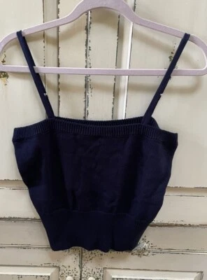 Suéter Anthropologie Top Talla Grande Sexy Negro Correa de Espagueti Ajustable Tejido E Foto 1 de 4