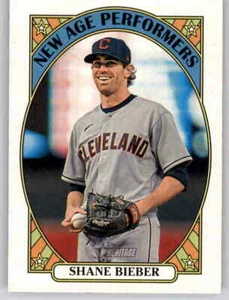 2021 Heritage New Age Performers Shane Bieber inserto MLB PWE Guardians Indians - Imagen 1 de 2