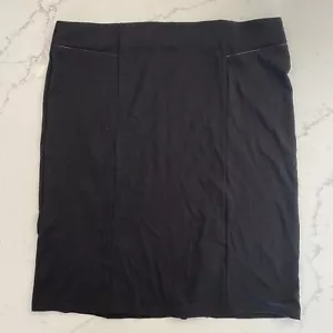 89th + Madison Womens Skirt XL Black Pencil Straight Knee Length Stretch Dressy - Picture 1 of 8