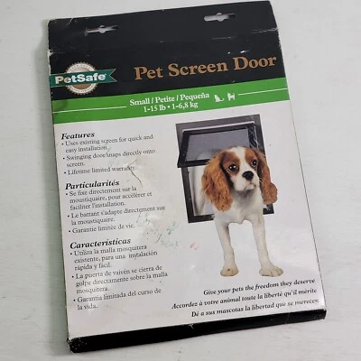 Puerta de pantalla para mascotas PetSafe pequeño perro o gato hasta 30 libras 8" x 9" apertura marrón Foto 1 de 4