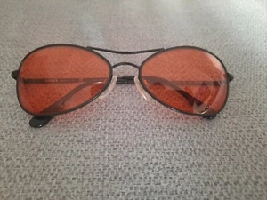 Versace VERSUS Vintage Aviator Sunglasses Model R95 Color Black Red Lenses - Picture 1 of 4