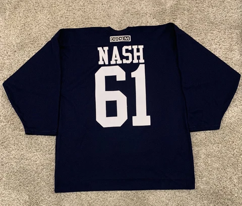 Rick Nash Practice Columbus Blue Jacket CCM Jersey Men M Navy Maska Cover