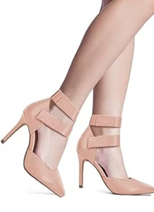 Womens D'orsay High Heel Pump Ankle Strappy Size 10 Tan BR10 - Picture 1 of 6