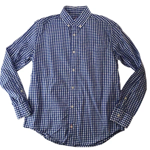 J. Crew Crewcuts Kids Collard Button Down Plaid Shirt Blue White Size Kids 14 - Picture 1 of 10