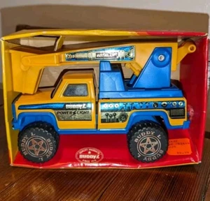 VTG New Box Power Arm Utility Buddy L Toy Bucket Truck Steel Aerial Boom Lift - Picture 1 of 12