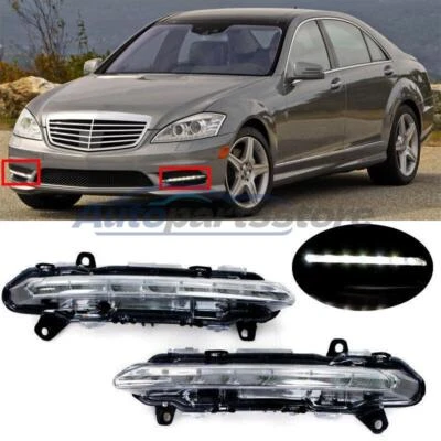For Mercedes BENZ S-Class W221 09-13 Pair LED Daytime Running Light DRL Fog lamp - Image 1 of 4