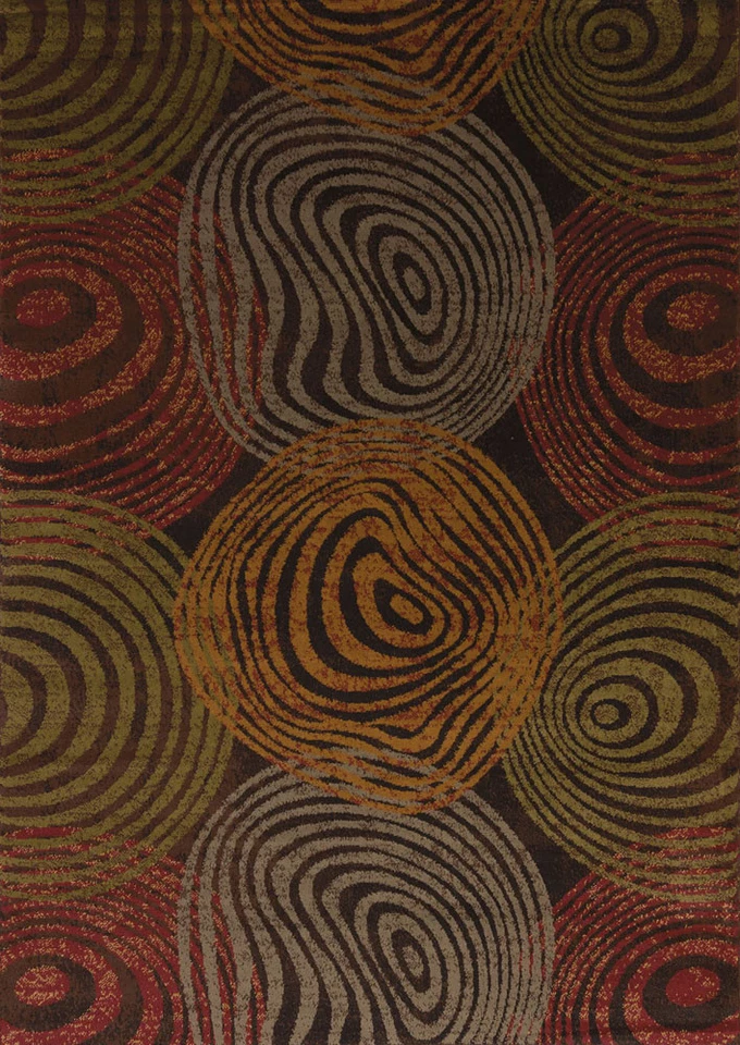 Multi 2x7 Prints Contemporary Circles Runner Rug: Actual Size 1' 11" x 7' 2" - Image 1 of 1