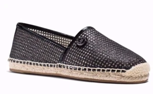 Nuevo Michael Kors Kendrick Alpargata Sin Cordones Planos Malla Perforada Zapatos Negros - Imagen 1 de 2