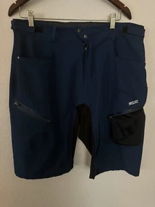 Men's Cycling Shorts Loose Fit MTB Bike Shorts Bicycle Pocket Navy Short Pants - Picture 1 of 9