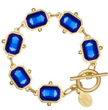 Susan Shaw Blue Rectangle Crystal Bracelet Collins Tennis Bracelet New