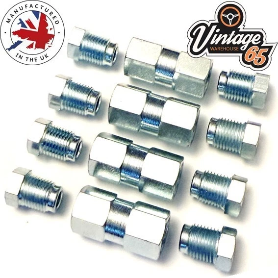 Brake Line Repair Female Union Inverted Tube Fittings 12pcs 10mm For 3/16" Pipe - Image 1 of 1