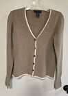 Hathaway Platinum Made in Italy Tan Women's Cashmere Sweater Size Medium 