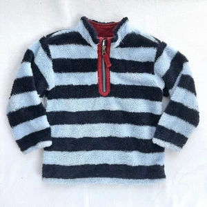 Hanna Andersson Blue Stripe Fleece Quarter Zip Pull Over Size 110 5T - Picture 1 of 6