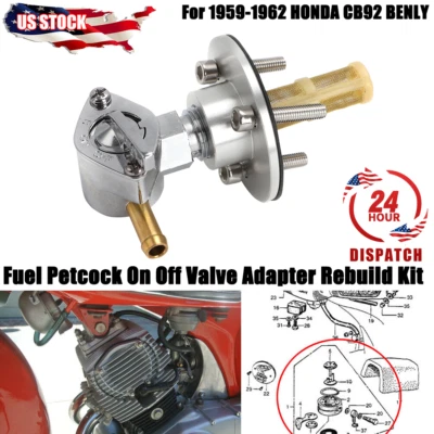 For Honda Petcock Dream Benly CA95 CA160 CA150 CA92 CA 95 92 150 Baby Gas Tank - Image 1 of 4