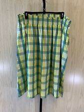 a.n.a Elastic Plaid Midi Skirt, Women's Size 0X, Green NEW MSRP $54