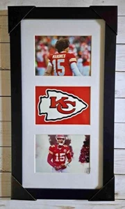 NFL Football Kansas City Chiefs Patrick Mahomes Glass Front frame 12in x 22in - Picture 1 of 1