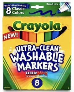 Crayola Felt Tips - Ultraclean Washable Markers - Assorted Colours (Pack of 8) - Picture 1 of 1