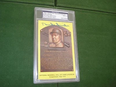 DUKE SNIDER AUTOGRAPHED HOF POSTCARD PLAQUE, PSA GRADED 9, MINT, NICE ITEM - Image 1 of 2