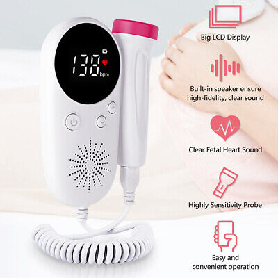 Baby Fetal Doppler Ultrasonic Detector Prenatal Heart Rate Heartbeat Monitor AU • 34.99$