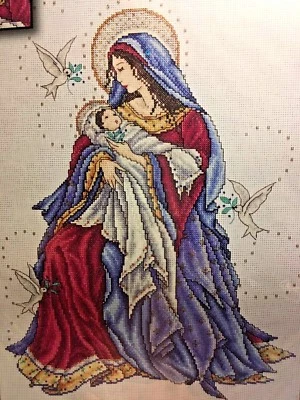 NIP  Design Works MADONNA & CHILD  Counted cross stitch Kit W/ BEADS  12" X 15" - Image 1 of 4