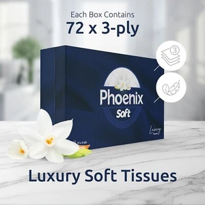 Phoenix Soft Luxus Gesichtstücher - (10 Boxen x 72 3-lagige Taschentücher) - Bild 1 von 6