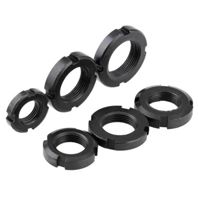 Nutmutter Wellenmutter DIN 981 Stahl verzinkt Schwarz rechts Gewinde M10 bis M60 - Bild 1 von 4