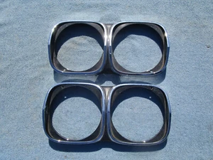 1966 OLDSMOBILE CUTLASS A BODY OEM USED HEADLAMP BEZEL SET NICE - Picture 1 of 4