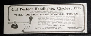 1916 OLD MAGAZINE PRINT AD, RED DEVIL CIRCULAR GLASS CUTTER FOR PERFECT CIRCLES! - Picture 1 of 1
