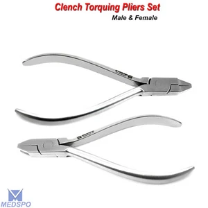 Set 2 Pinze Torchiatrici Ortodontiche Strumenti Dentisti Uomo e Femmina - Foto 1 di 5