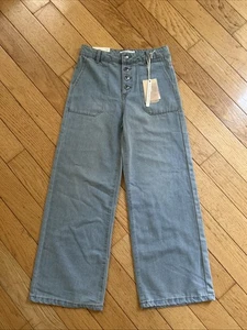Jessica Simpson Girls Wide Leg Jeans Olivia Denim Sz 10 Light Wash Button Fly - Picture 1 of 3