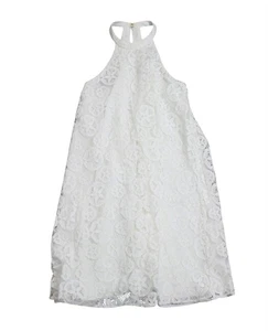 Lilly Pulitzer Quinn Neckholder Kleid Schlüsselloch weiß Spitze gefüttert Damen Gr. Small - Bild 1 von 4