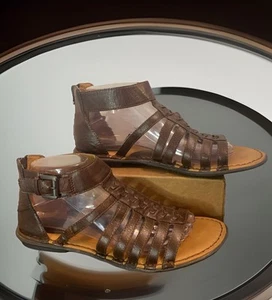 BOC by Born Sandals MELINDA Gladiator Brown Side BuckleZip Back Women's Sz 9M * - Picture 1 of 17