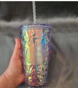 Starbucks 16 oz. Grande Bicchiere Cristallo Prisma Diamante Iridescente Natale 2023 - Foto 1 di 24