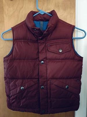 Chaleco acolchado Lands End juvenil niño talla 5-6 plumón relleno granate usado en excelente estado Foto 1 de 4