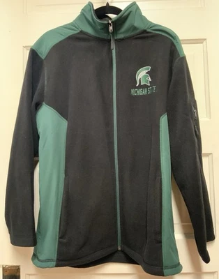 Зеленая флисовая куртка на молнии Michigan State Spartans размер большой - Изображение 1 из 4