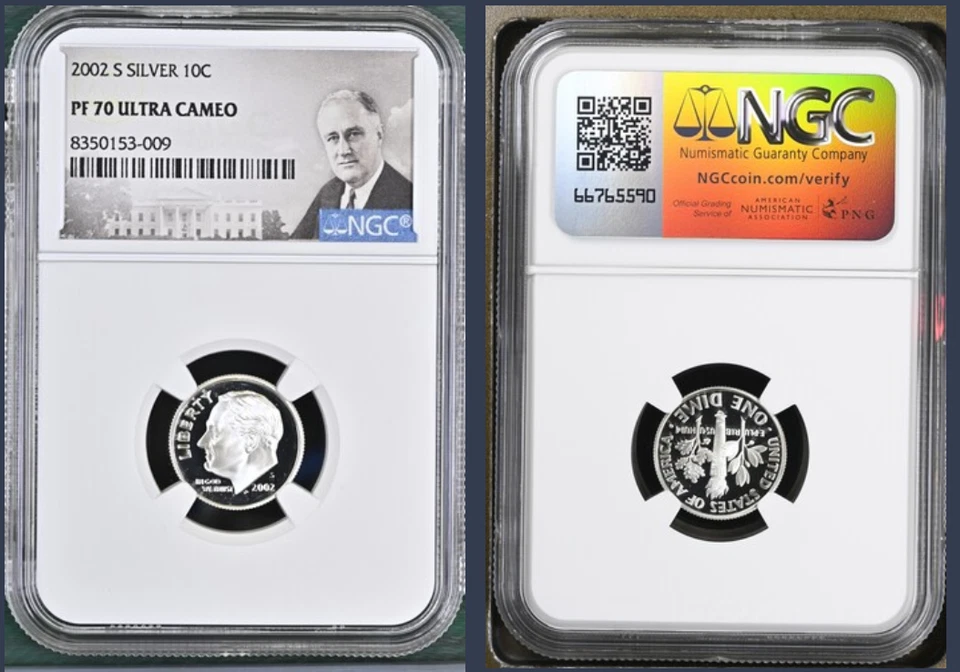 2002 S Roosevelt Dime Silver Proof 10c NGC PF69 ULTRA CAMEO - Image 1 of 1
