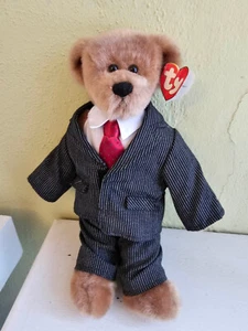 TY Attic Treasures Collection Beanie Baby Bear 12" William Dressed For Success  - Picture 1 of 7