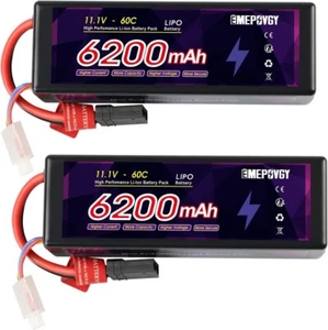 3S Lipo Battery 11.1V 6200mAh 60C with Hard Case XT60 Plug for RC Racing Truck - Picture 1 of 18