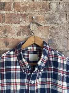 Vintage Band Of Outsiders Men's Flannel Shirt, Sz 2 Medium Slim USA - Picture 1 of 9